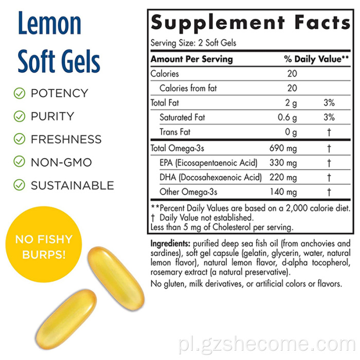 Omega 3 Softgels o wysokiej mocy suplement oleju rybnego